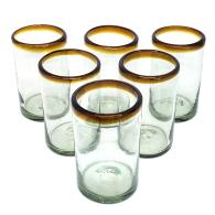 Amber Rim 14 oz Drinking Glasses (set of 6)